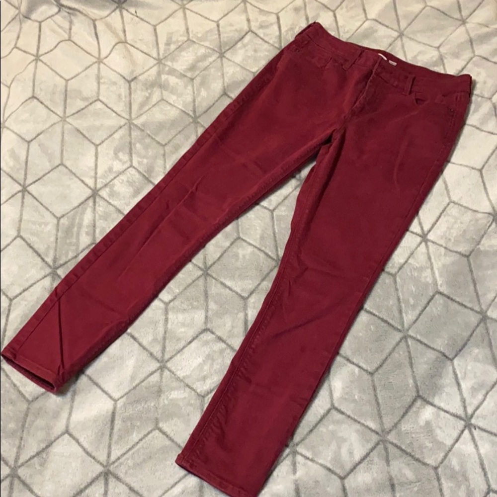 Maroon skinny jeans